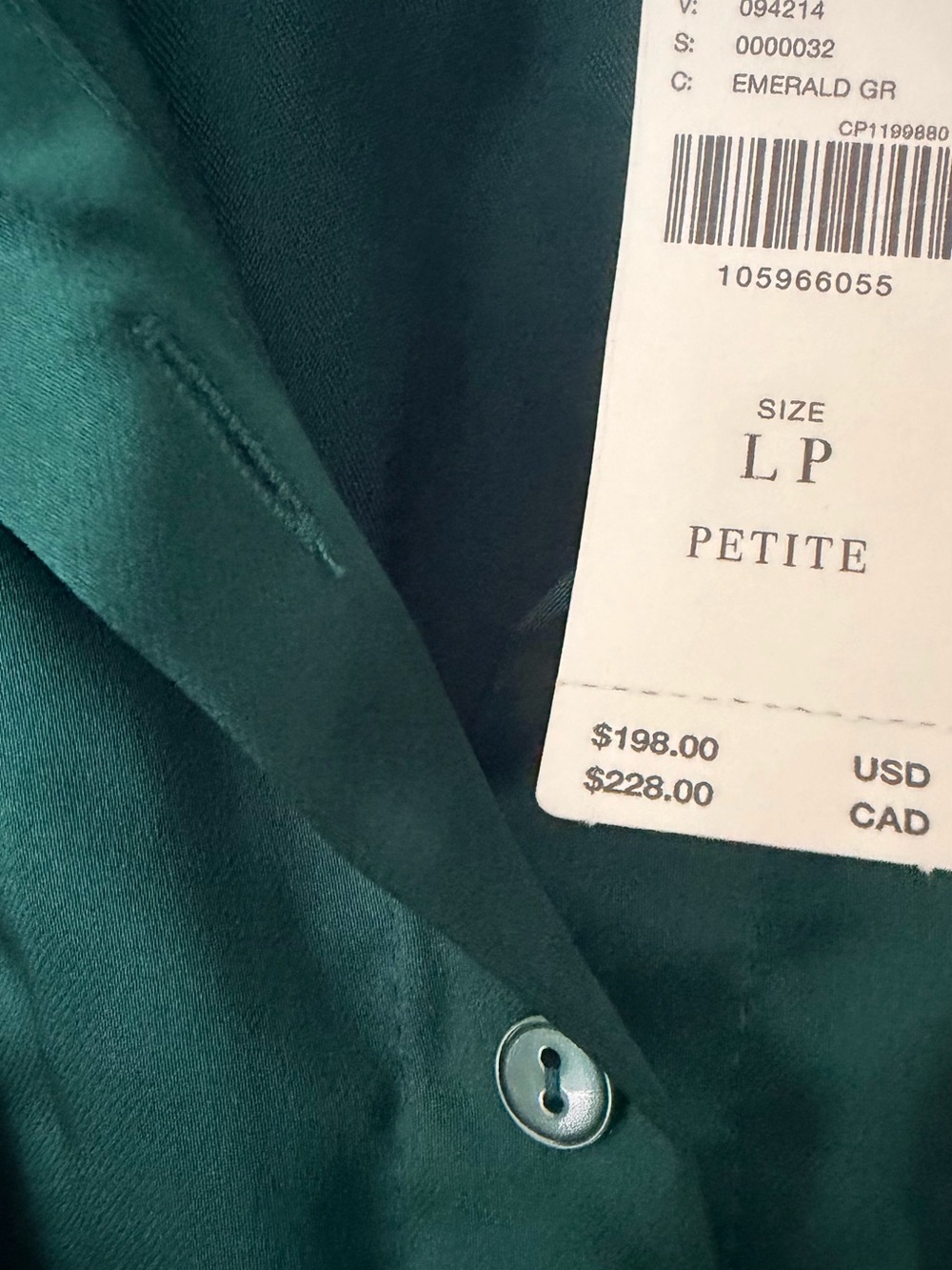 Anthropologie The Tobie Emerald Green Satin Maxi Shirt Dress by Exquise, Size LP - Picture 14 of 14